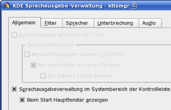 KDE Sprachausgabe-Verwaltung - kttsmgr